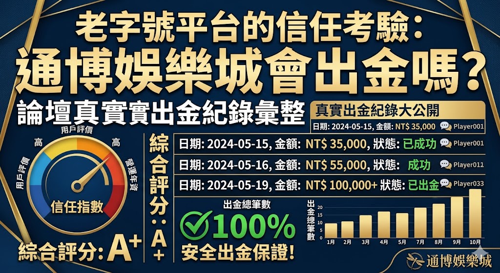 老字號平台的信任考驗：通博娛樂城會出金嗎？論壇真實出金紀錄彙整
