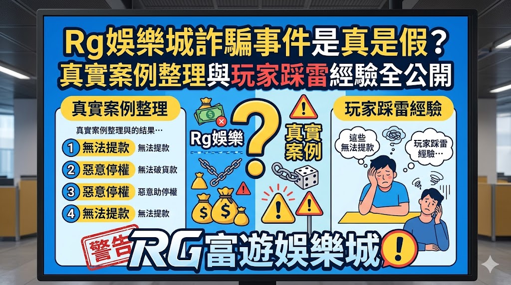Rg娛樂城詐騙事件是真是假？真實案例整理與玩家踩雷經驗全公開